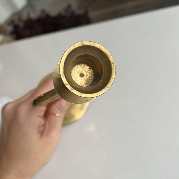 Vintage Brass Heart Candle Holder Decor - Picture 4 of 15